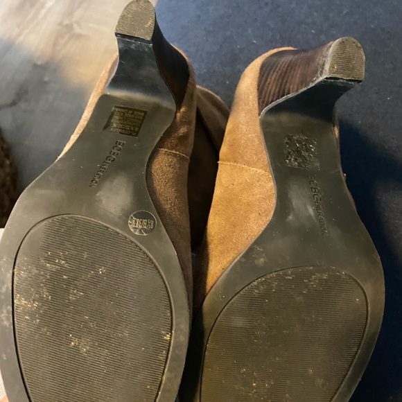 BCBG Suede Heeled Booties. Used. Tan color. Size 8.5B. Please see photos. - Picture 7 of 7